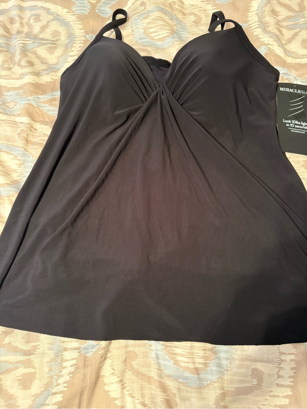 Miraclesuit Black Strapless Twist-Front Top